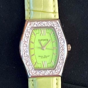 Dufonte Lucien Piccard Women’s Green Leather Band Wrist Watch